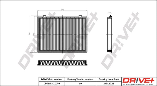 Filter, cabin air Dr!ve+ DP1110.12.0259