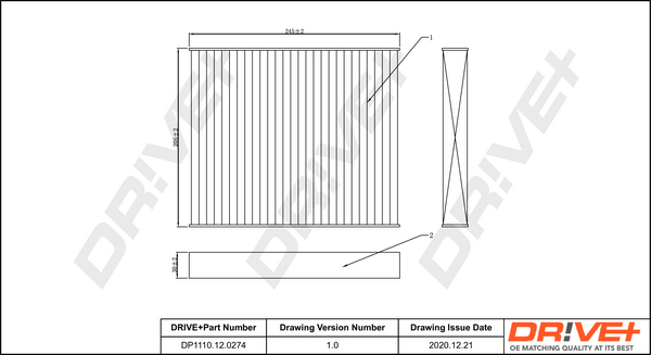 Filter, cabin air Dr!ve+ DP1110.12.0274