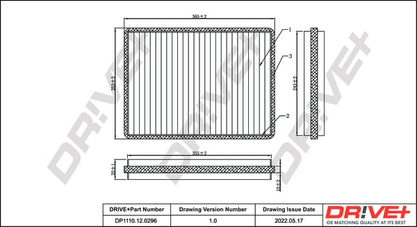 Filter, cabin air Dr!ve+ DP1110.12.0296