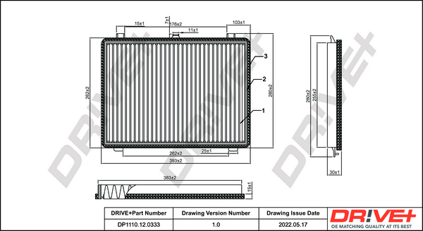 Filter, cabin air Dr!ve+ DP1110.12.0333