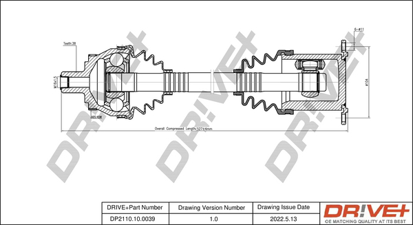 Drive Shaft Dr!ve+ DP2110.10.0039