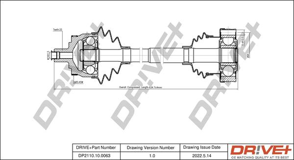 Drive Shaft Dr!ve+ DP2110.10.0063