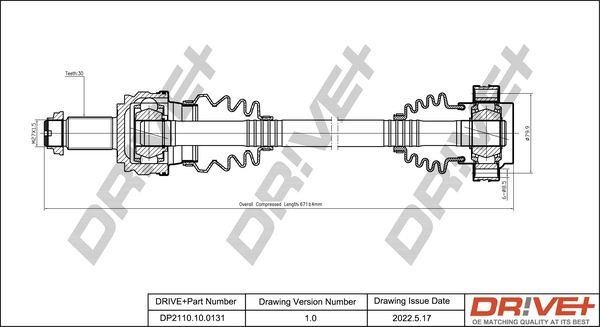Drive Shaft Dr!ve+ DP2110.10.0131