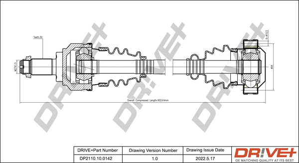 Drive Shaft Dr!ve+ DP2110.10.0142