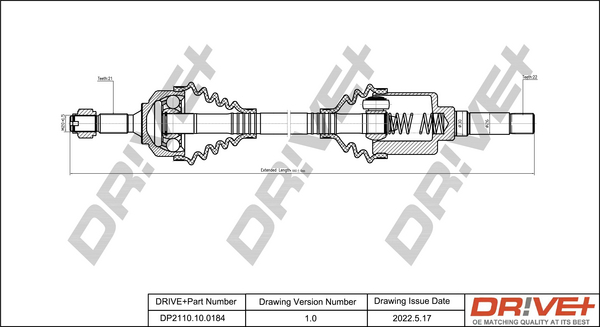 Drive Shaft Dr!ve+ DP2110.10.0184