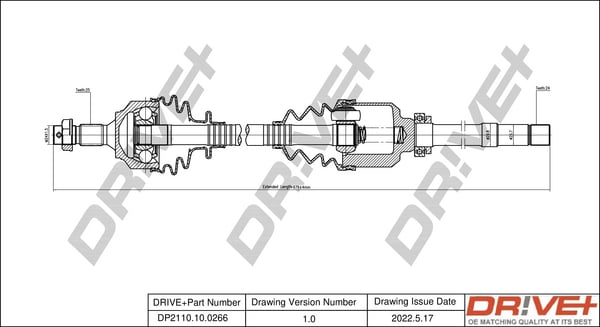 Drive Shaft Dr!ve+ DP2110.10.0266