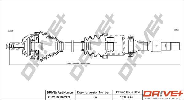 Drive Shaft Dr!ve+ DP2110.10.0369