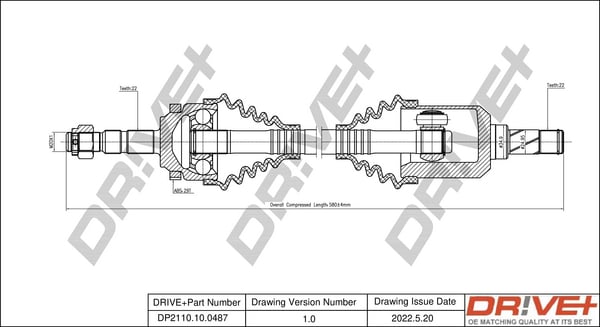Drive Shaft Dr!ve+ DP2110.10.0487
