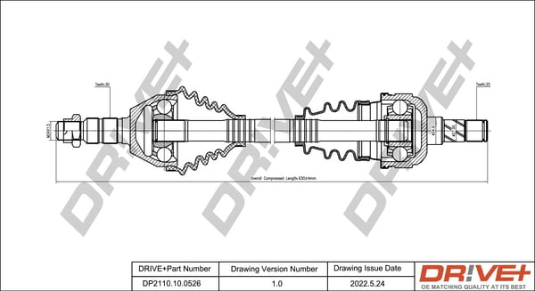 Drive Shaft Dr!ve+ DP2110.10.0526