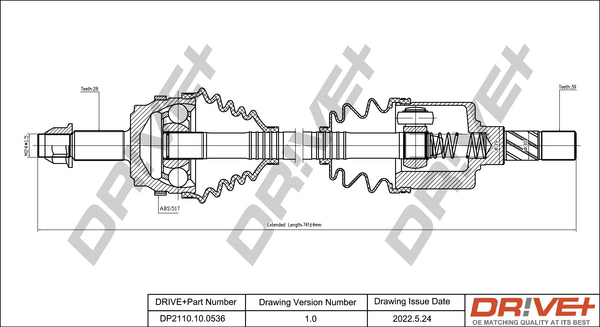 Drive Shaft Dr!ve+ DP2110.10.0536