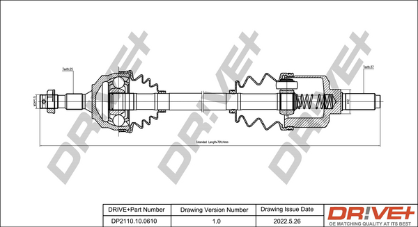 Drive Shaft Dr!ve+ DP2110.10.0610