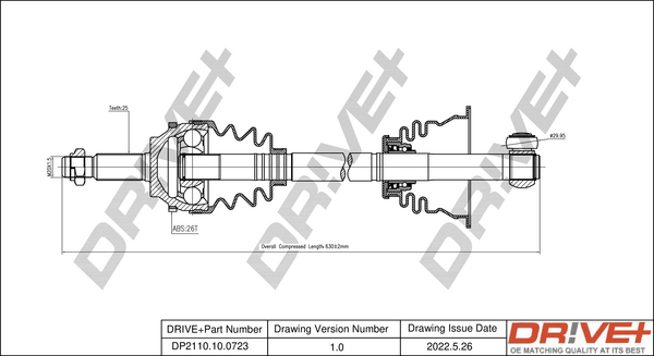 Drive Shaft Dr!ve+ DP2110.10.0723