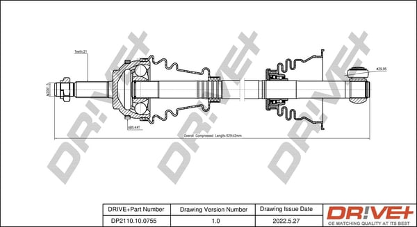 Drive Shaft Dr!ve+ DP2110.10.0755