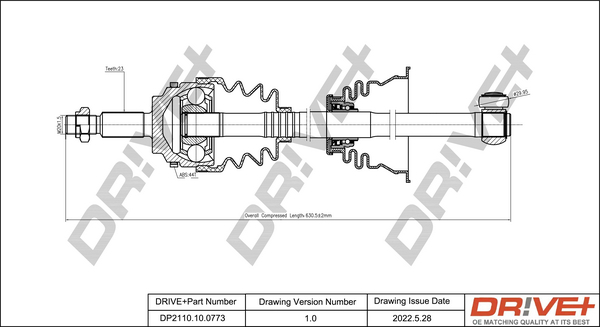 Drive Shaft Dr!ve+ DP2110.10.0773