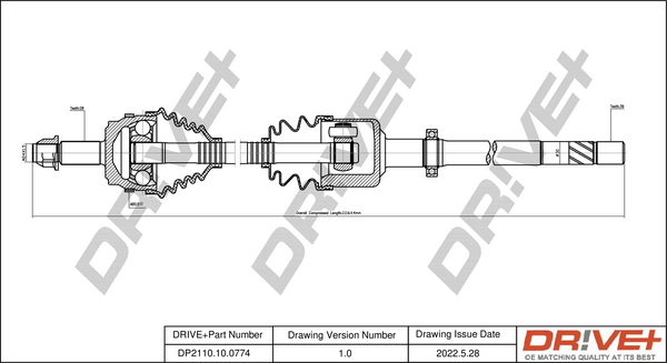 Drive Shaft Dr!ve+ DP2110.10.0774