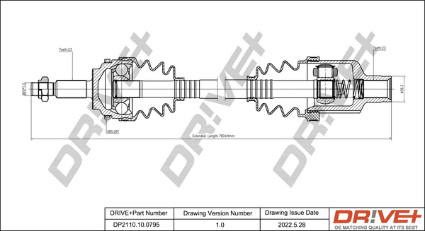 Drive Shaft Dr!ve+ DP2110.10.0795