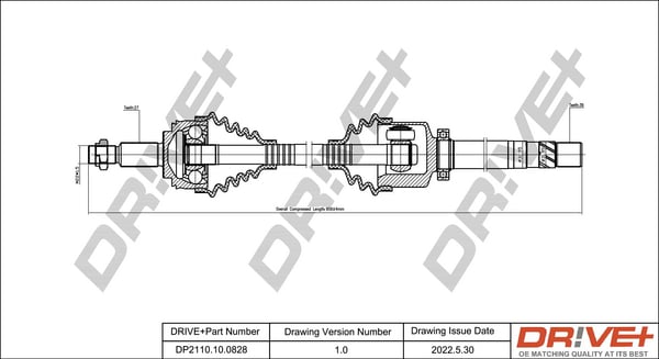 Drive Shaft Dr!ve+ DP2110.10.0828