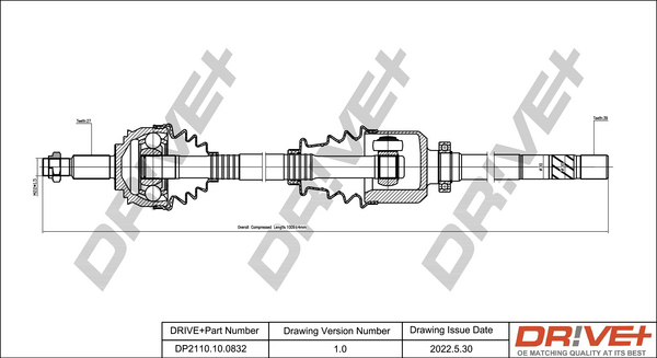 Drive Shaft Dr!ve+ DP2110.10.0832
