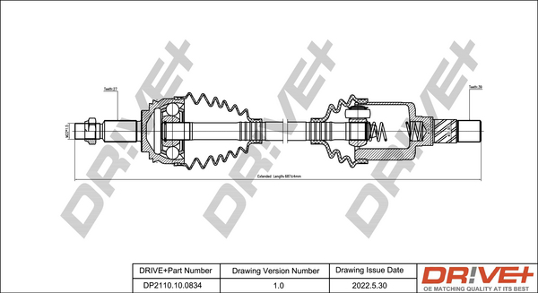 Drive Shaft Dr!ve+ DP2110.10.0834