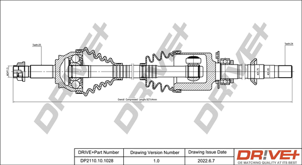 Drive Shaft Dr!ve+ DP2110.10.1028
