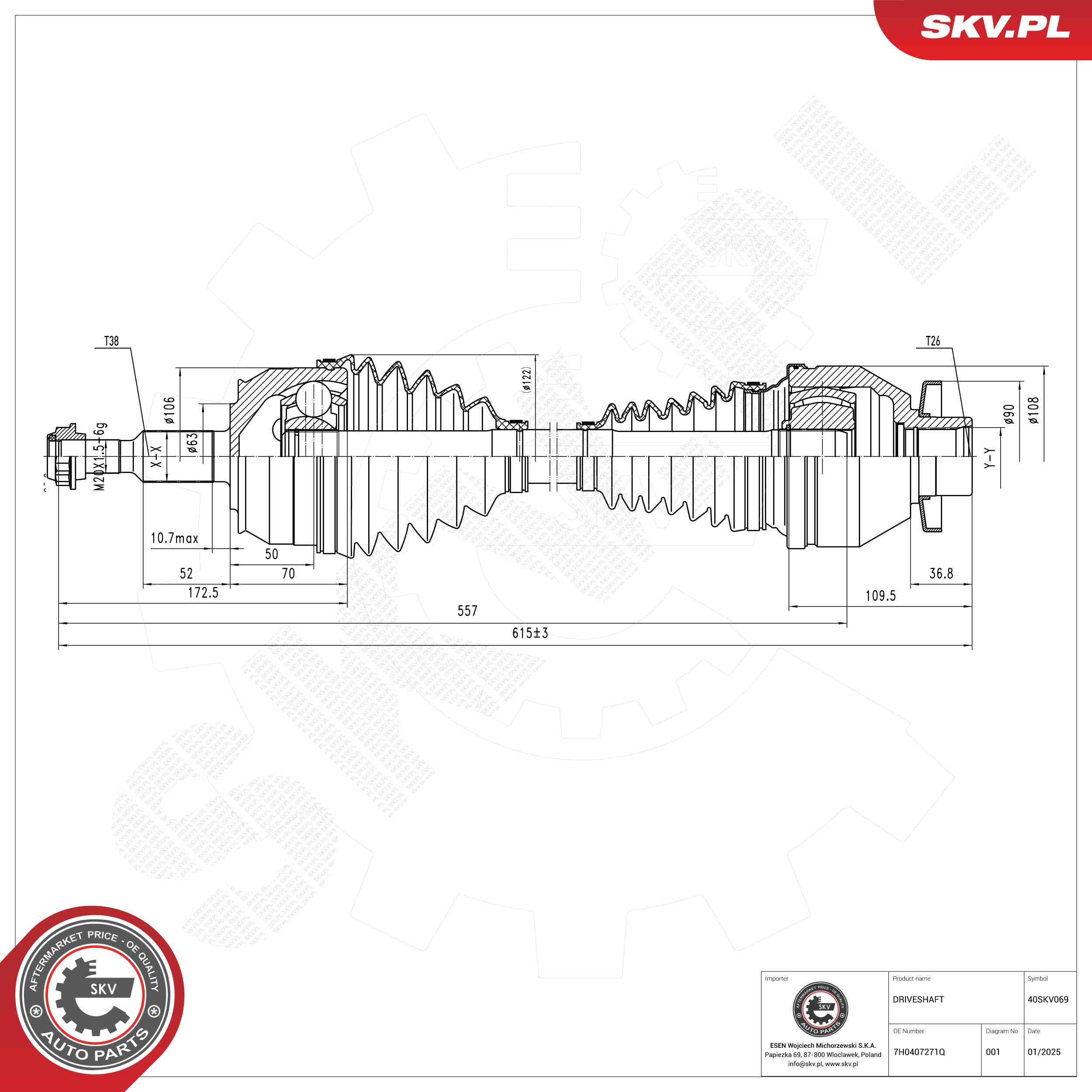 Drive Shaft ESEN SKV 40SKV069