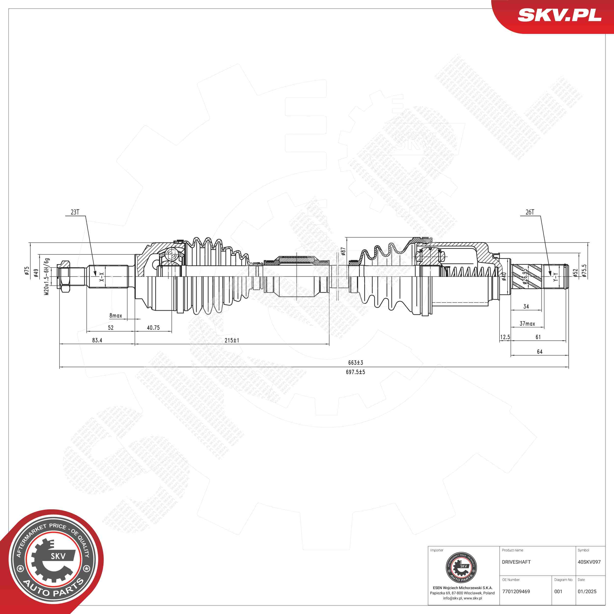 Drive Shaft ESEN SKV 40SKV097