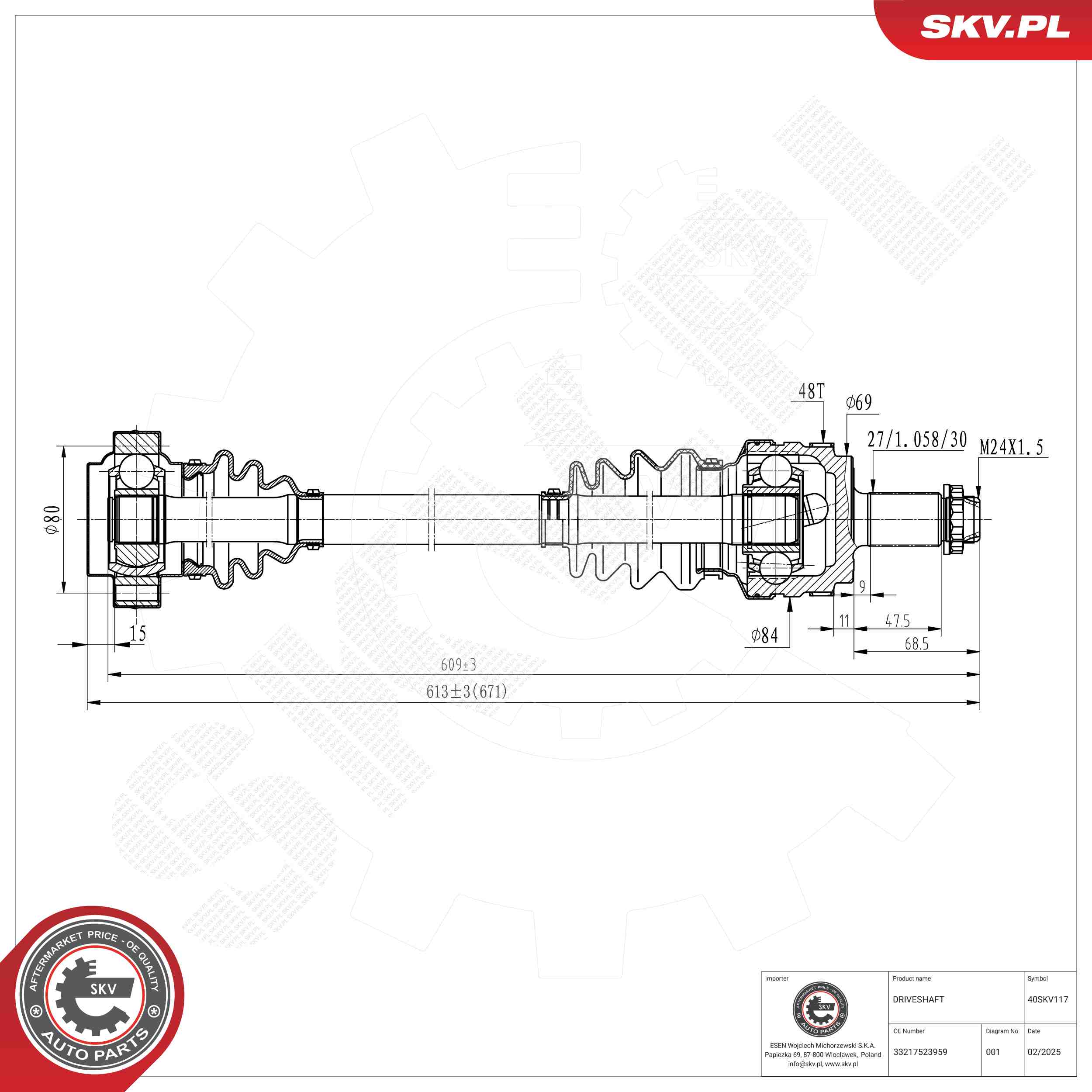 Drive Shaft ESEN SKV 40SKV117