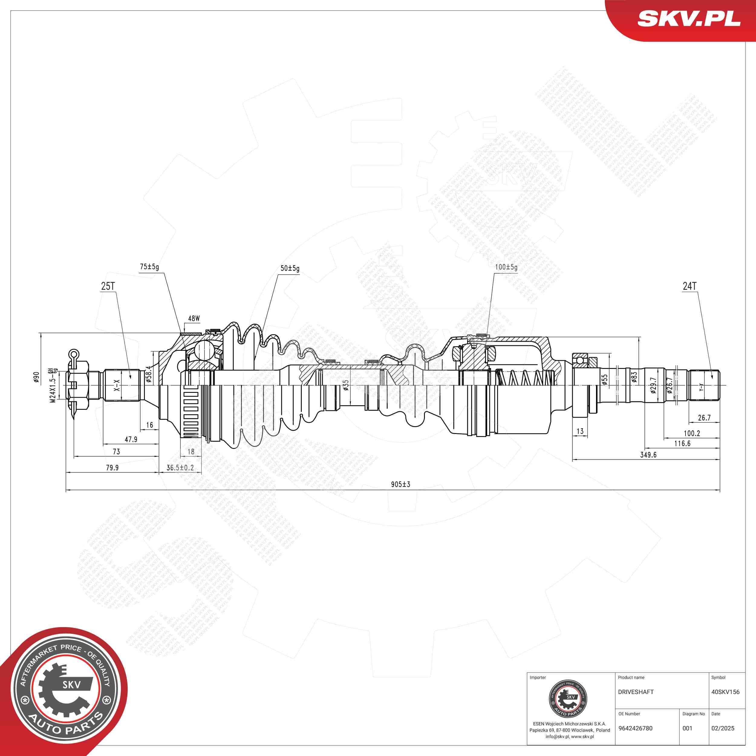 Drive Shaft ESEN SKV 40SKV156