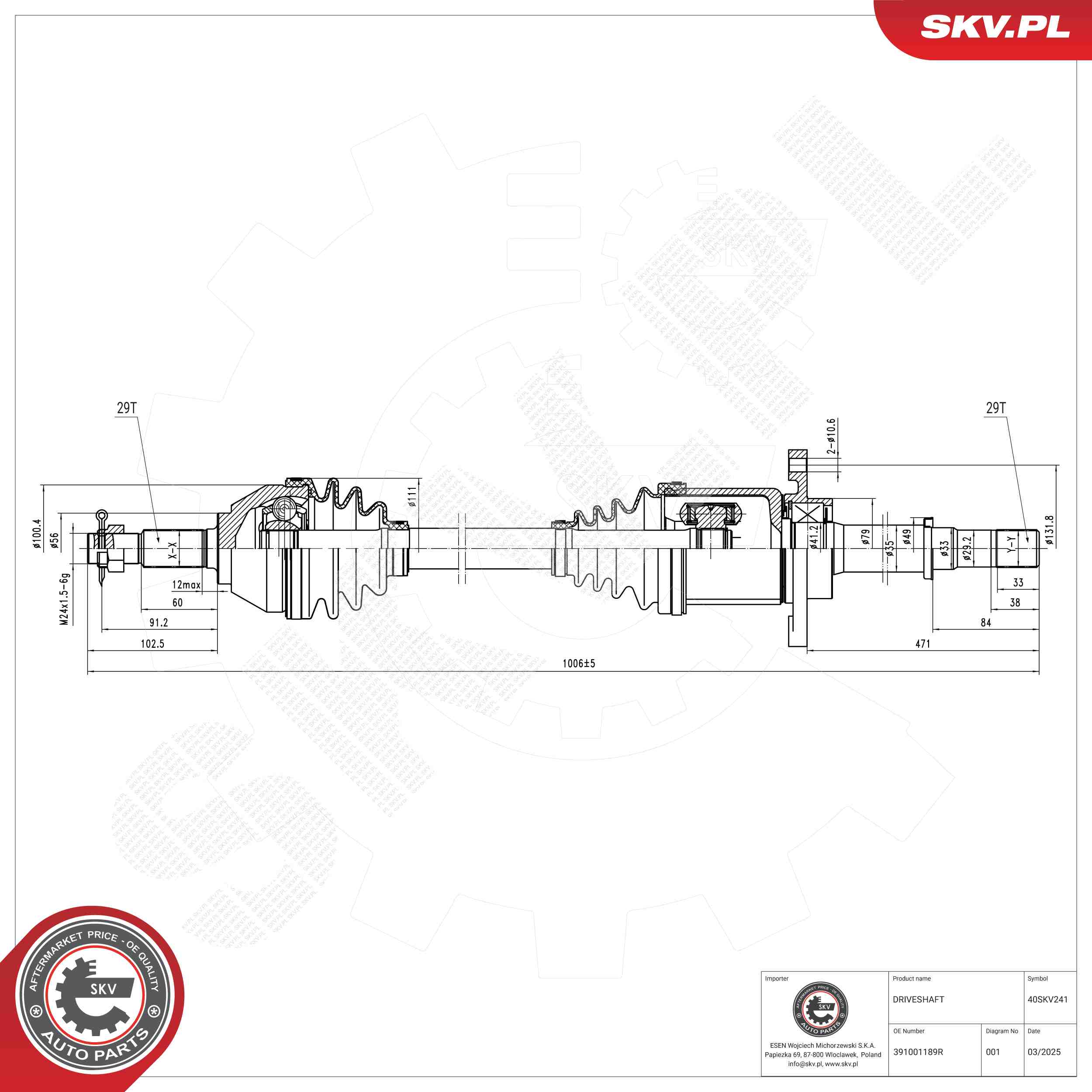 Drive Shaft ESEN SKV 40SKV241
