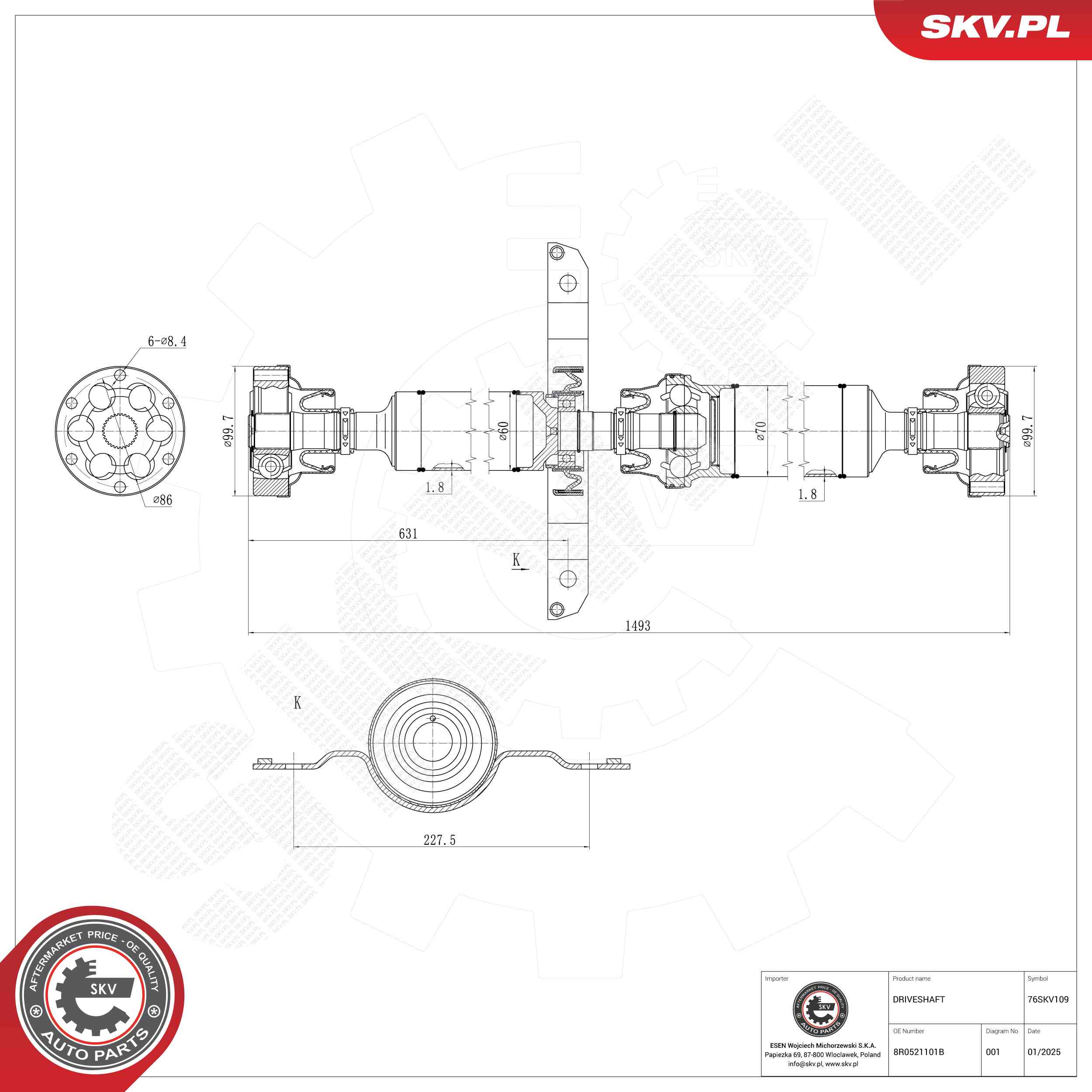 Drive Shaft ESEN SKV 76SKV109