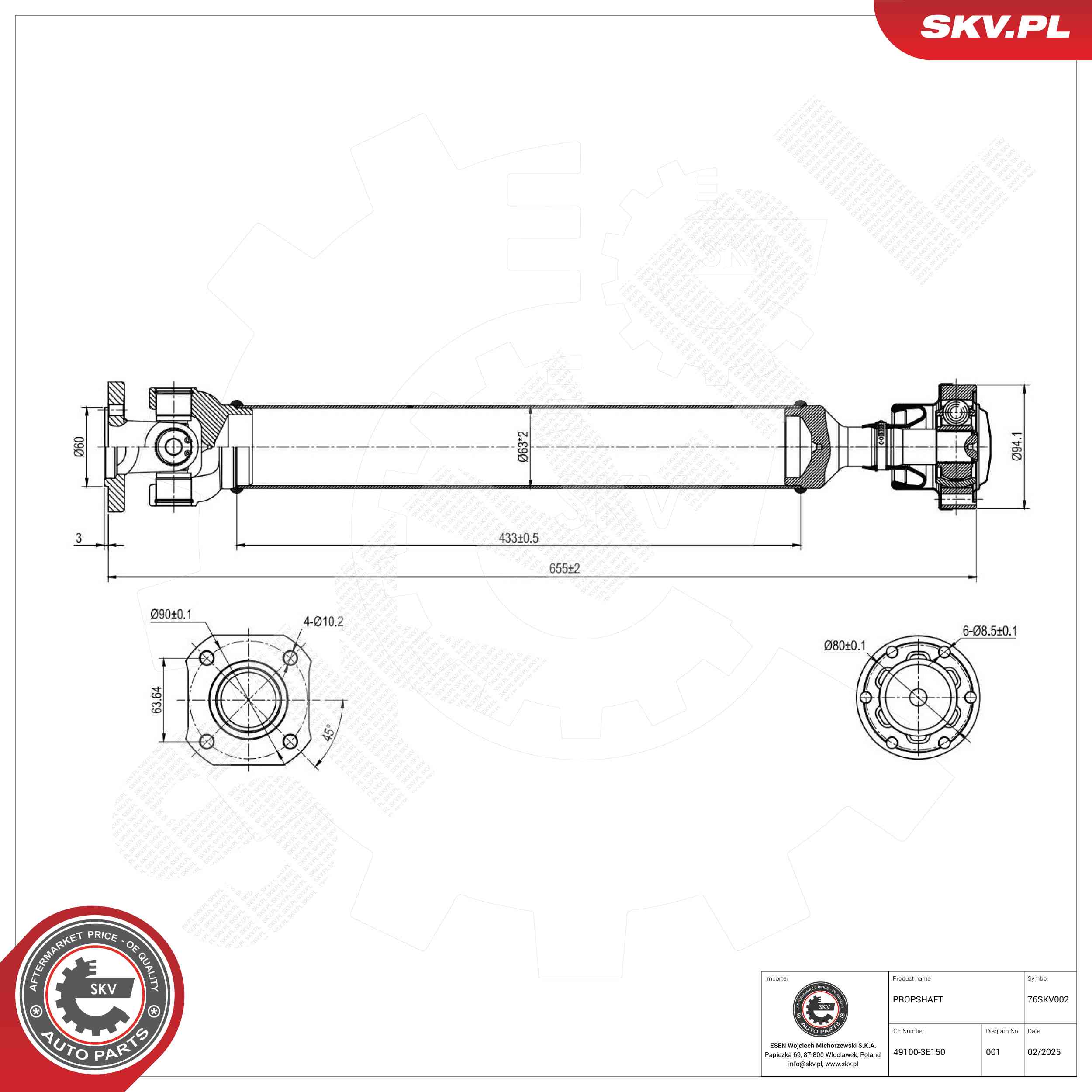 Semi eje ESEN SKV 76SKV002