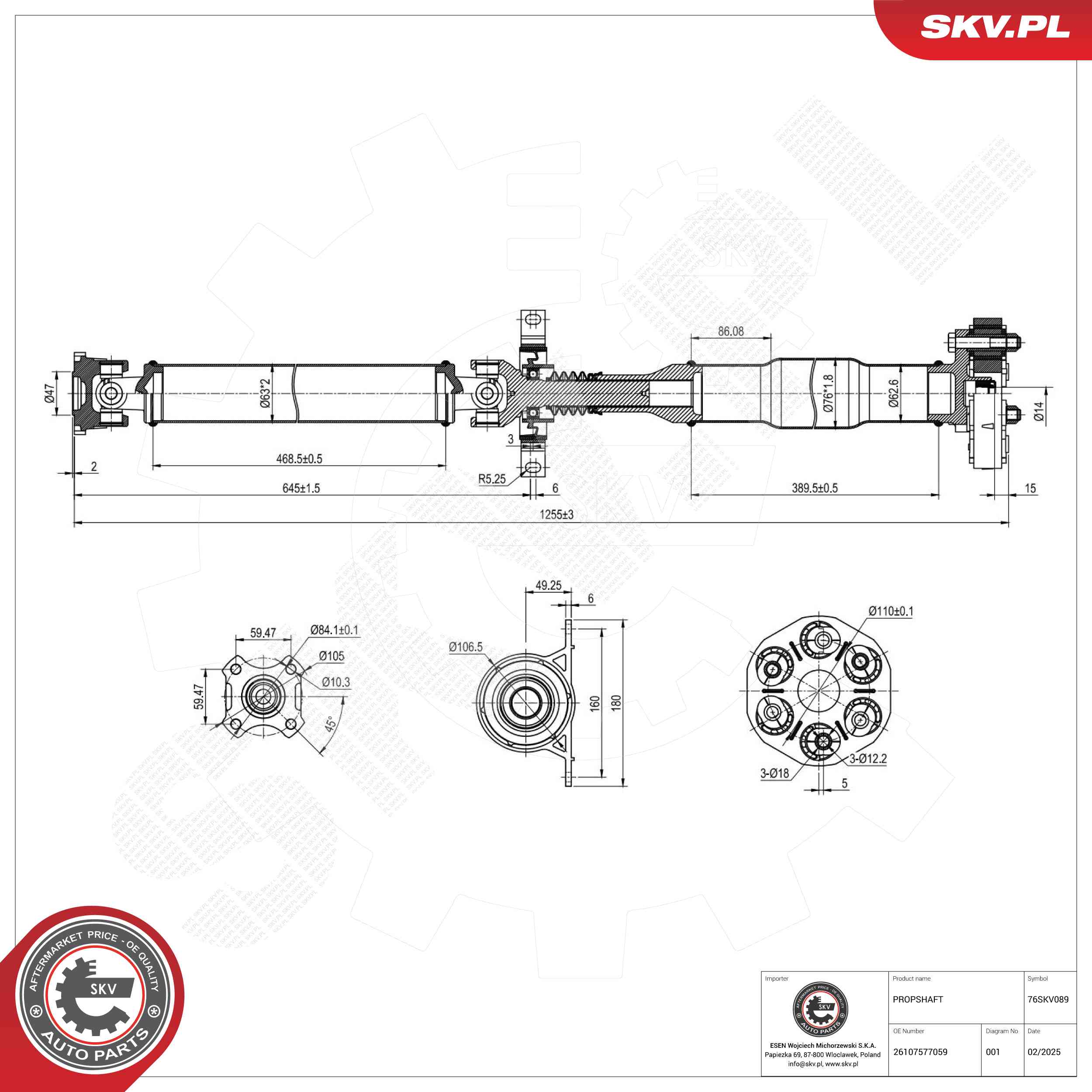 Drive Shaft ESEN SKV 76SKV089