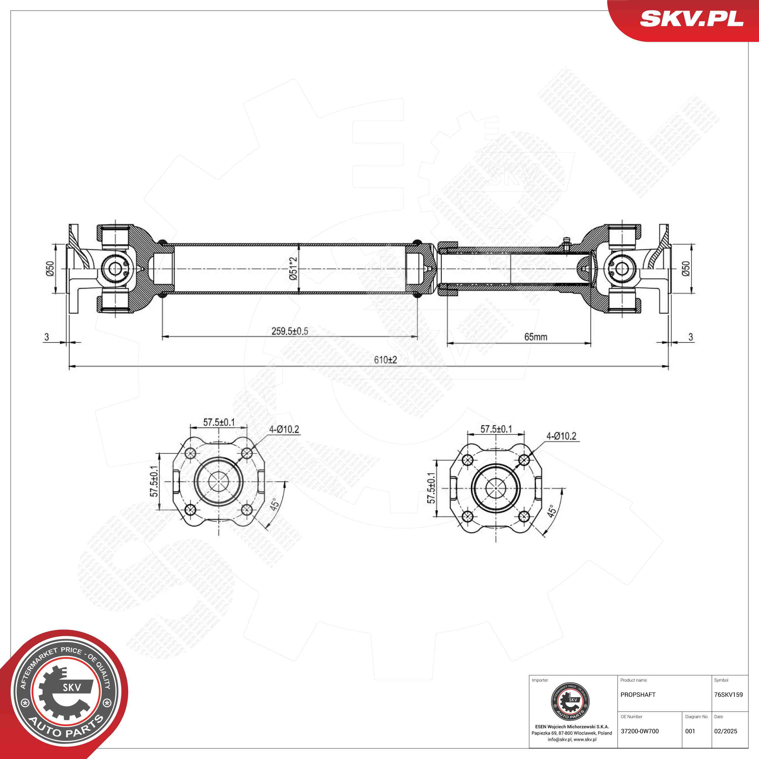 Semi eje ESEN SKV 76SKV159
