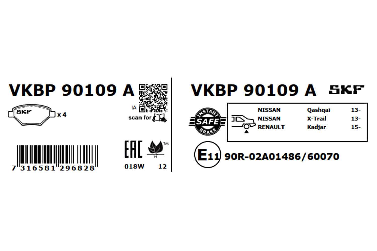 Juego de pastillas SKF VKBP 90109 A