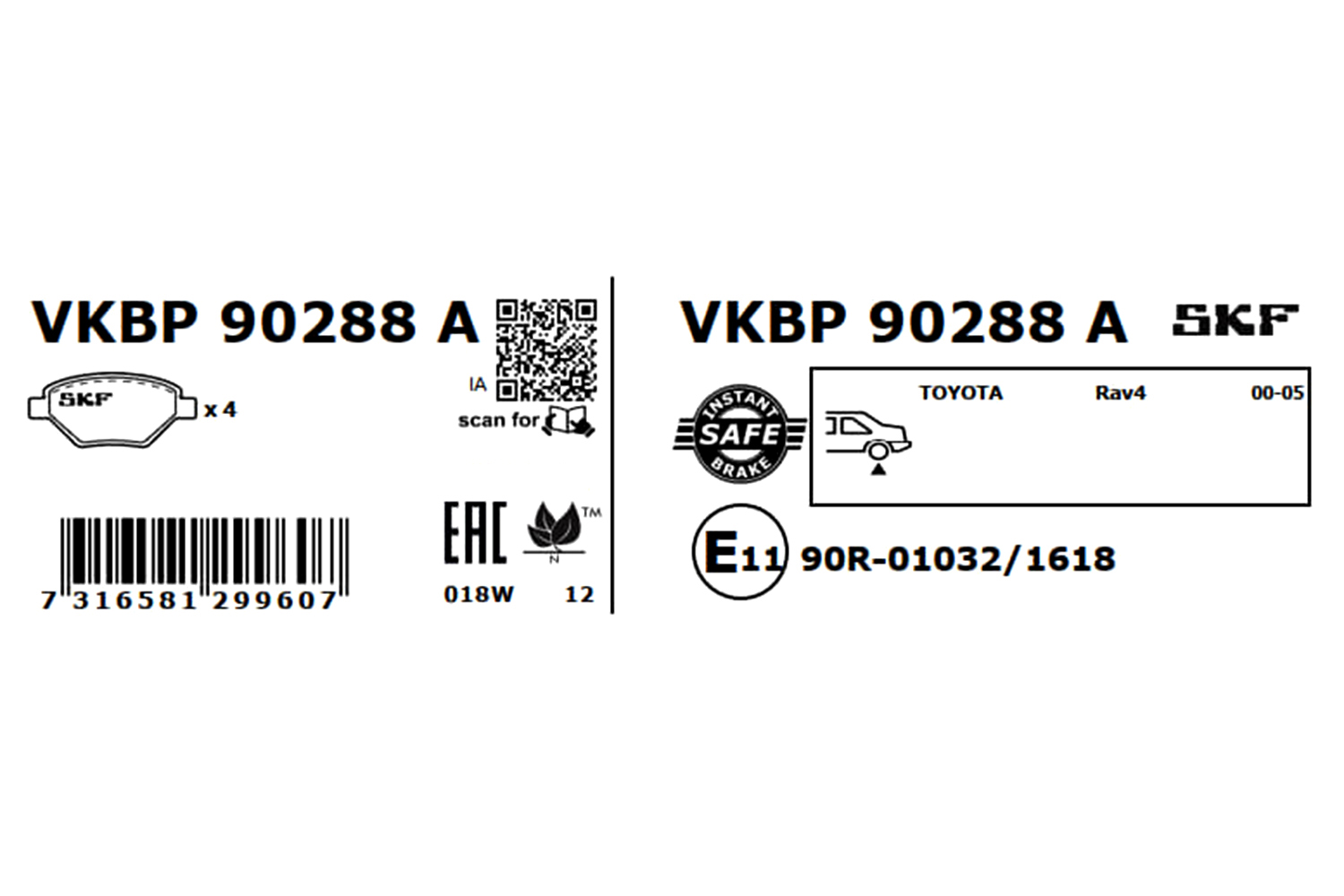 Juego de pastillas SKF VKBP 90288 A