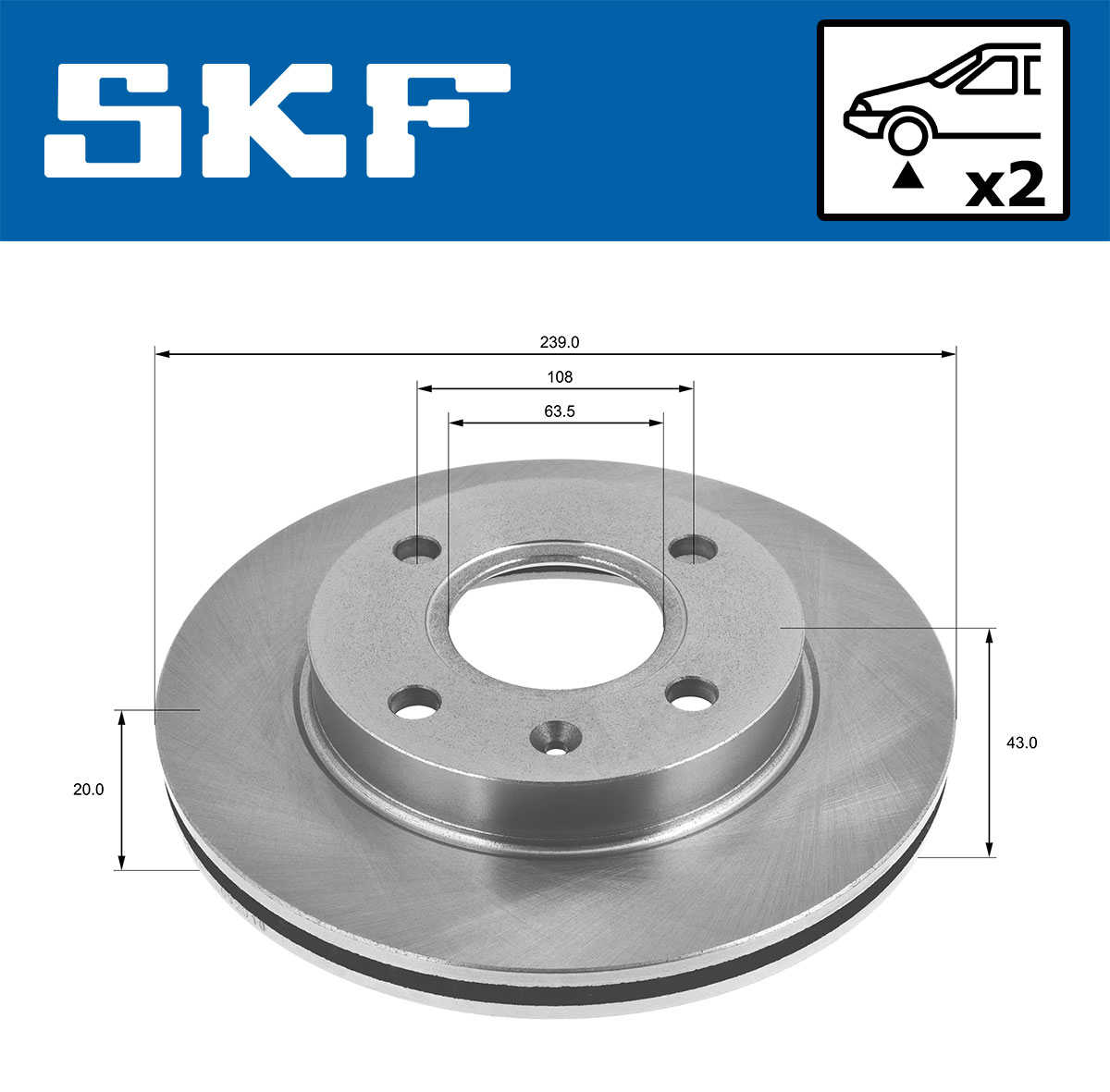 Disco de freno SKF VKBD 80073 V2