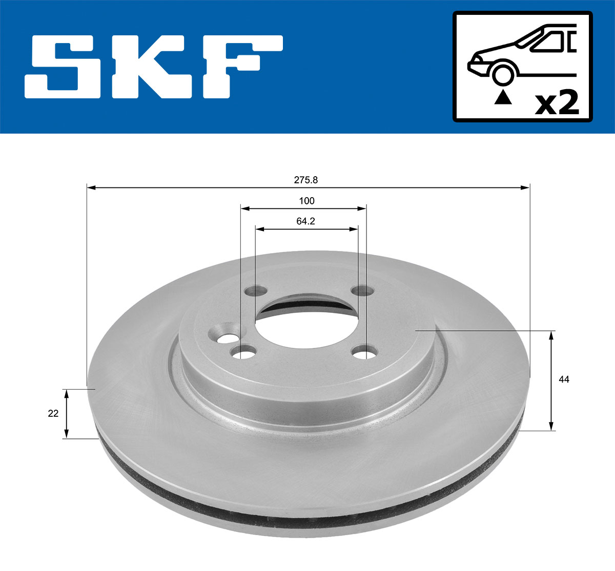 Disco de freno SKF VKBD 80130 V2