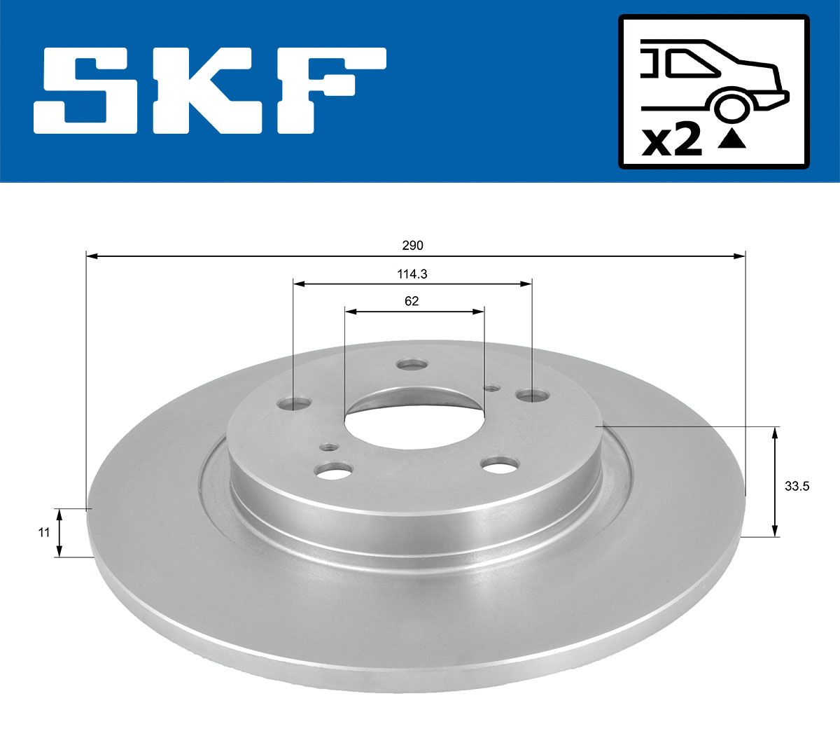 Disco de freno SKF VKBD 90395 S2