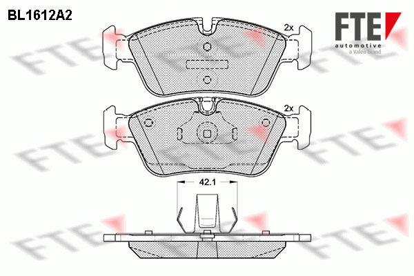 Brake Pad Set, disc brake FTE BL1612A2