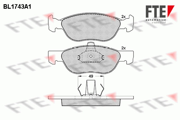 Brake Pad Set, disc brake FTE BL1743A1