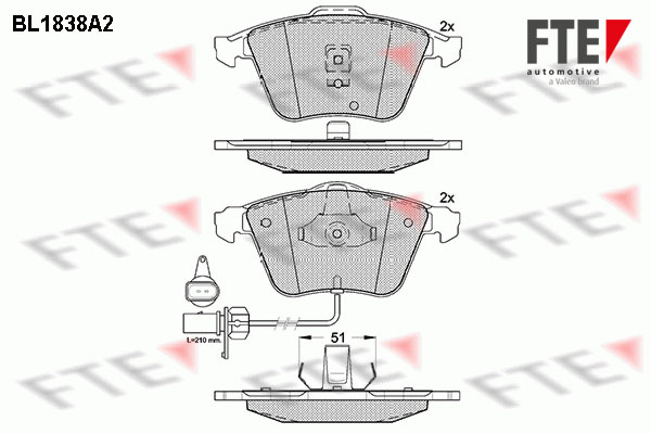 Brake Pad Set, disc brake FTE BL1838A2