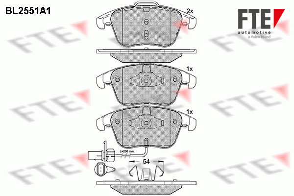 Brake Pad Set, disc brake FTE BL2551A1
