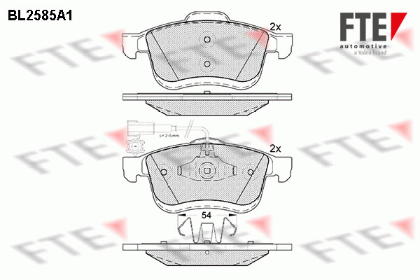 Brake Pad Set, disc brake FTE BL2585A1