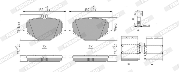 Brake Pad Set, disc brake FERODO FDB5422