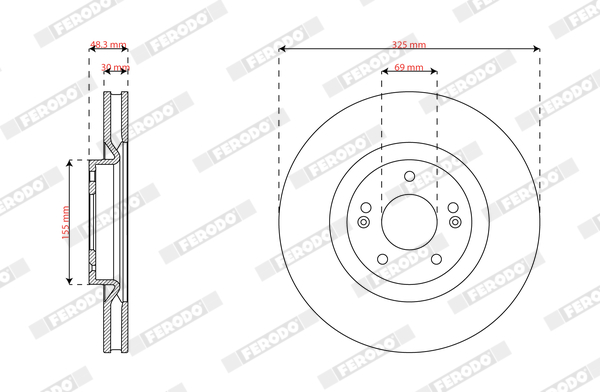 Brake Disc FERODO DDF3242C