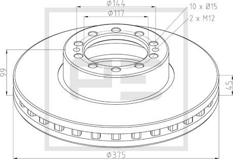 Brake Disc PE Automotive 106.204-00A