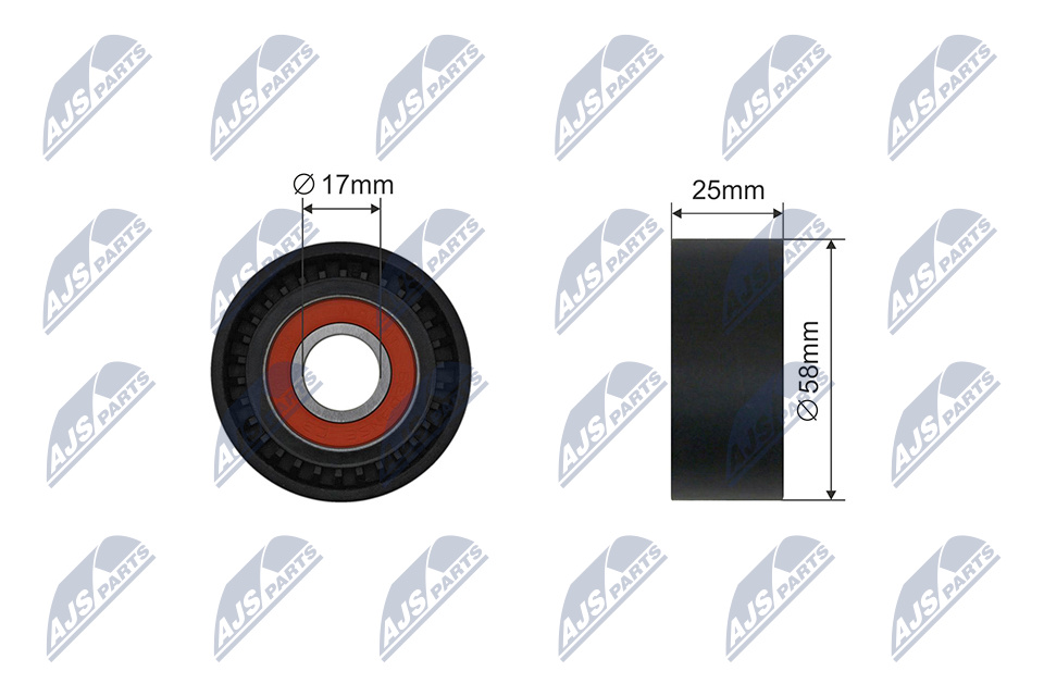 Tensioner Pulley, v-ribbed belt NTY RNK-ME-076