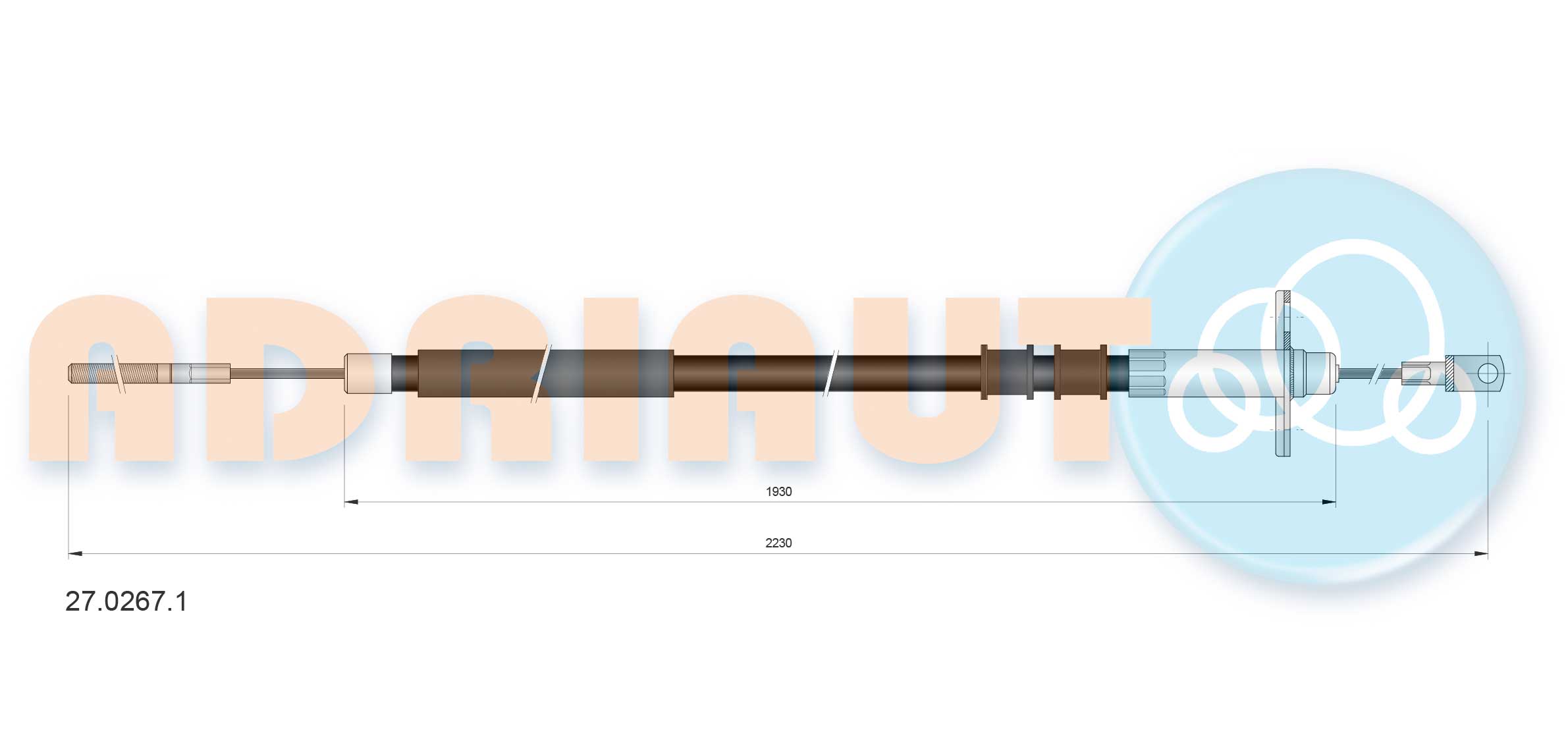 Cable Pull, parking brake ADRIAUTO 27.0267.1