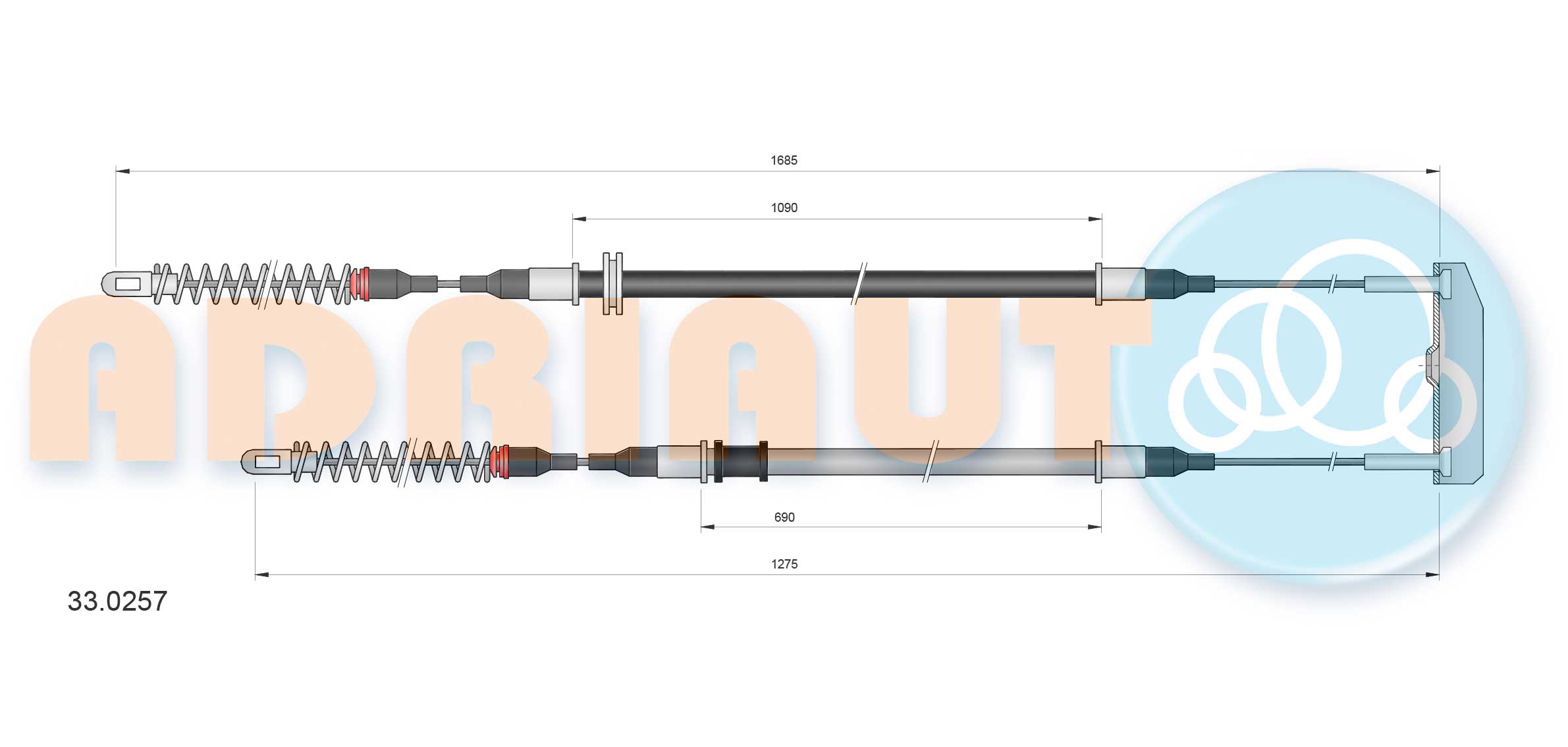 Cable, parking brake ADRIAUTO 33.0257