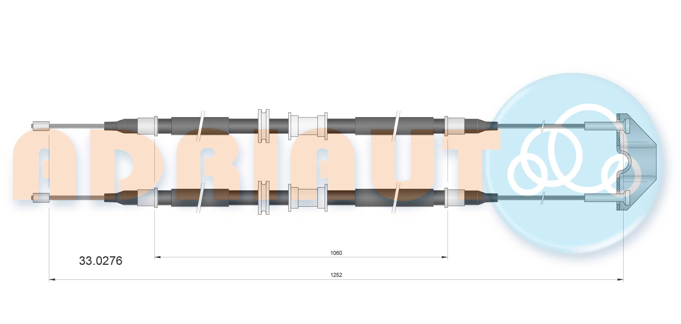 Cable, parking brake ADRIAUTO 33.0276